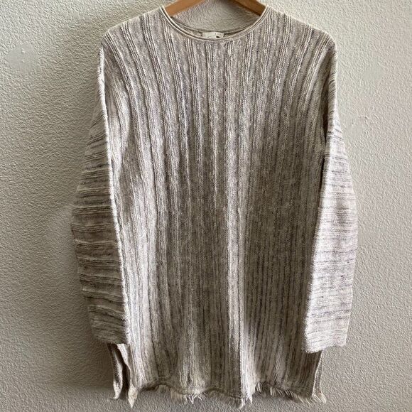 J. Jill Fringe Pullover Knit Sweater Button Accent 109431 Multi-Color Size Small - Picture 1 of 7